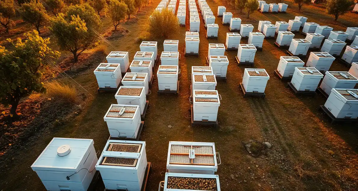 Early varroa detection technology for commercial pollination Acoustic AI monitoring system detecting varroa mites in commercial beehive operation before colony collapse and contract breach