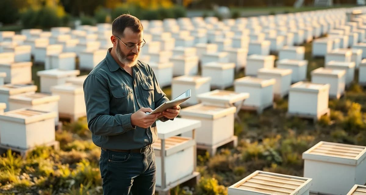 Efficient crew scheduling system for commercial beekeeping yard management Beekeeper manager organizing crew schedule for yard visits in commercial pollination operation with multiple hive locations