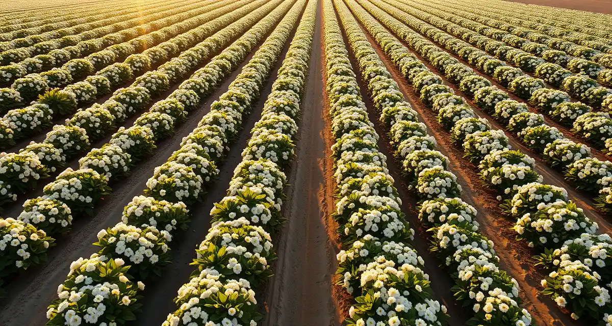 Commercial bee pollination setup in California strawberry crops Honeybee colonies positioned in California strawberry fields during commercial pollination season in Ventura County production region
