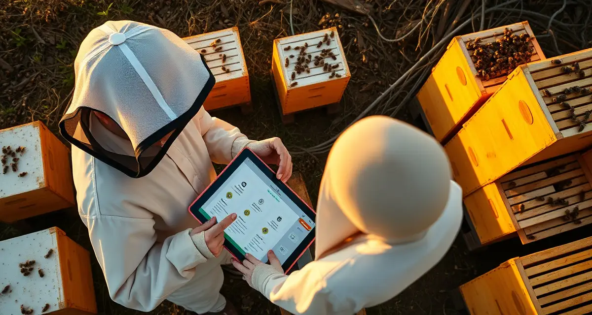 PollenOps bee logistics management system Commercial beekeeper using digital fleet logistics platform to manage multiple apiaries and pollination contracts efficiently.
