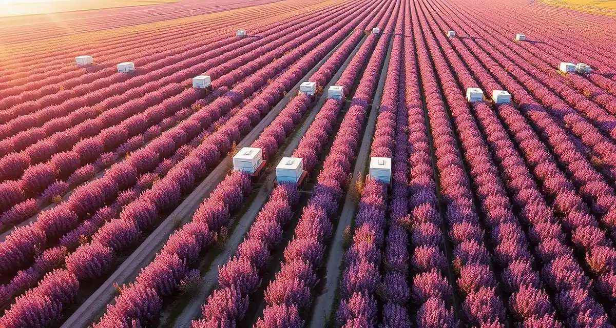 Alfalfa pollination operations in Nevada's Great Basin region Commercial beehives positioned in Nevada alfalfa fields during peak pollination season for honey and seed production.