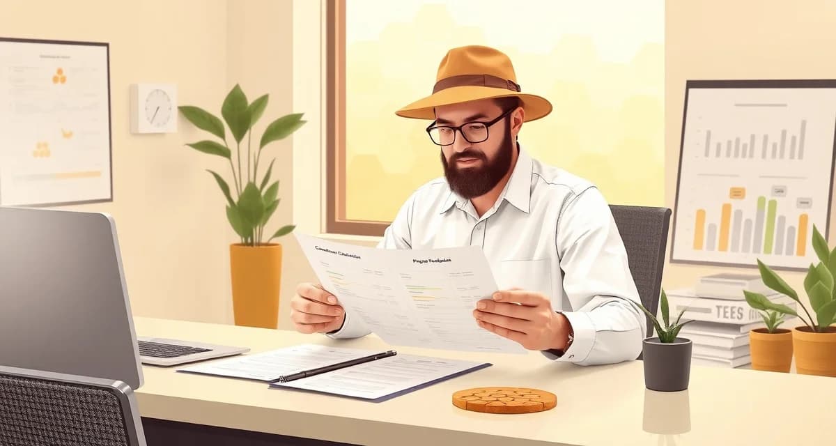 Contract negotiation and payment planning for pollination services Beekeeper and grower reviewing pollination contract payment terms and deposit requirements at business desk