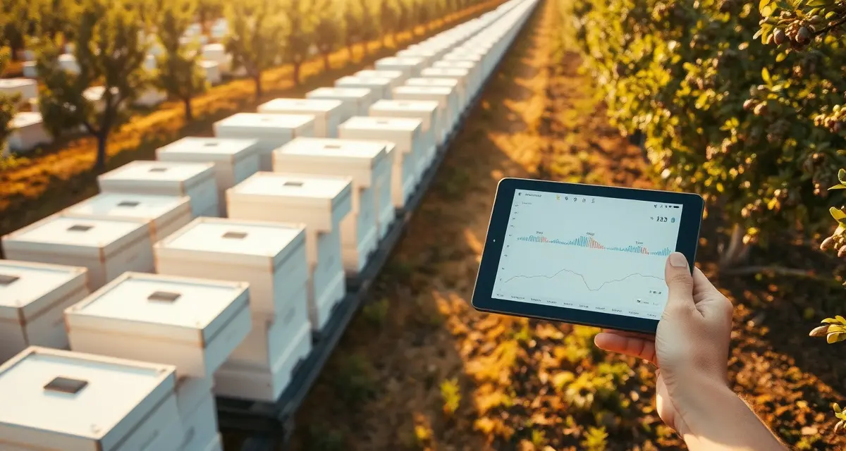 Digital hive tracking system for growers Pollination management software dashboard displaying hive placement tracking and contract compliance data for commercial growers.