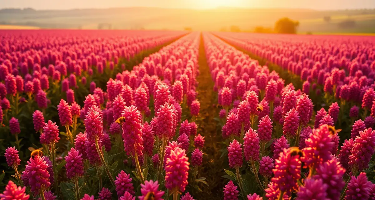 Red clover pollination in Willamette Valley Honeybees pollinating red clover flowers in Oregon's Willamette Valley seed production field during commercial pollination season.