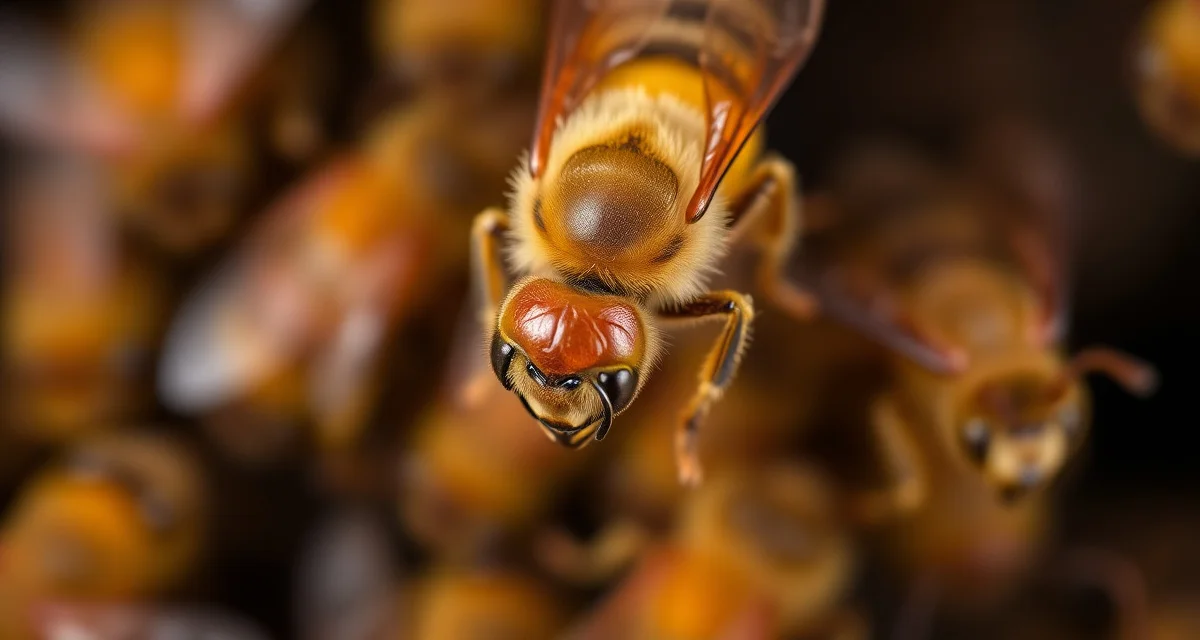VSH varroa-resistant honeybee breeding for commercial pollination Varroa mite on honeybee showing resistance genetics trait used in commercial beekeeping operations
